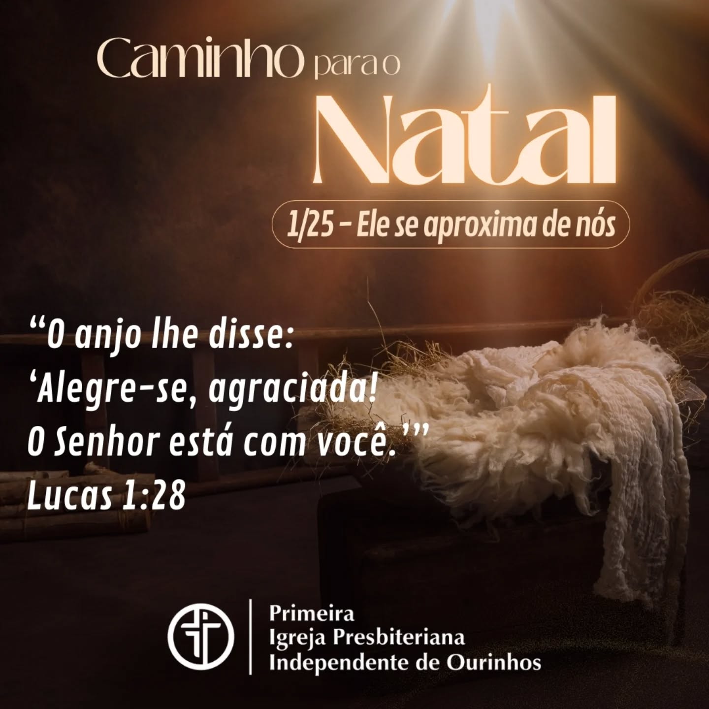 Quando o anjo saudou Maria, ele declarou uma verdade que também alcança o nosso coração: o Senhor está com você.

Hoje, pare por um momento, respire fundo e lembre-se: a graça de Deus encontra você onde estiver. Ele não se afasta; Ele se achega.

Que seu dia seja marcado pela presença que conforta e guia.