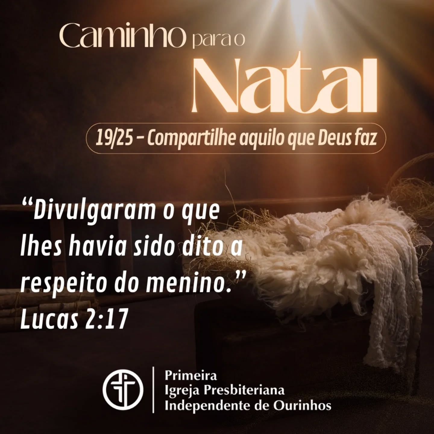 Depois de verem o Menino, os pastores anunciaram o que haviam ouvido.

Quando Deus toca nossa vida, não conseguimos guardar só para nós.

Que hoje você seja luz onde estiver, refletindo o amor de Cristo.